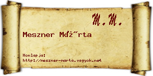 Meszner Márta névjegykártya